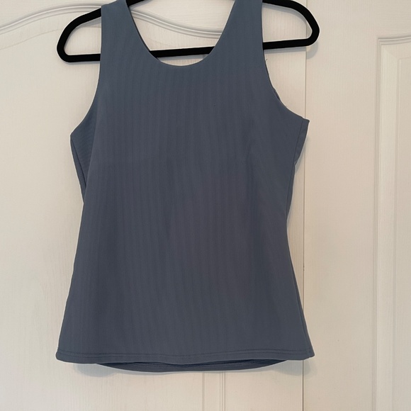 32 Degrees Workout Top Built in Bra Blue Medium - Picture 2 of 4